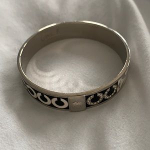 Coach Black & White Patchwork Bangle Bracelet